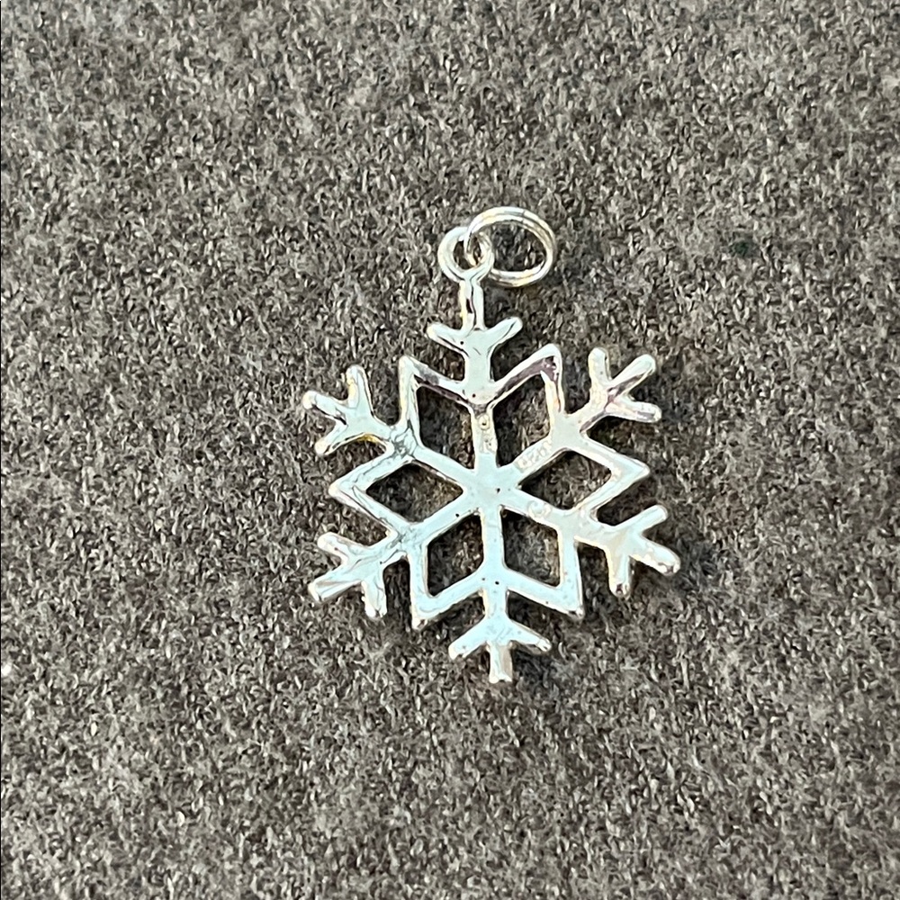 Sterling Snowflake Charm Rhinestone Accents - Picture 2 of 7